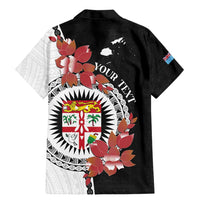 Personalised Fiji Day Family Matching Mermaid Dress and Hawaiian Shirt Fijian Tapa Pattern Mix Tagimoucia - Black Version LT14 - Polynesian Pride