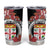 Personalised Fiji Day Tumbler Cup Fijian Tapa Pattern Mix Tagimoucia - Black Version