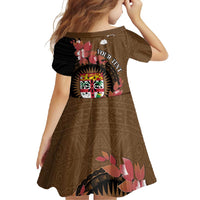 Personalised Fiji Day Family Matching Mermaid Dress and Hawaiian Shirt Fijian Tapa Pattern Mix Tagimoucia - Brown Version LT14 - Polynesian Pride