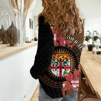Personalised Fiji Day Women Casual Shirt Fijian Tapa Pattern Mix Tagimoucia - Brown Version LT14 - Polynesian Pride