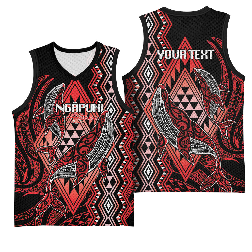 Aotearoa Iwi Ngapuhi Personalised Basketball Jersey NZ Maori Humpback Whale Taniko Motifs LT14 - Polynesian Pride