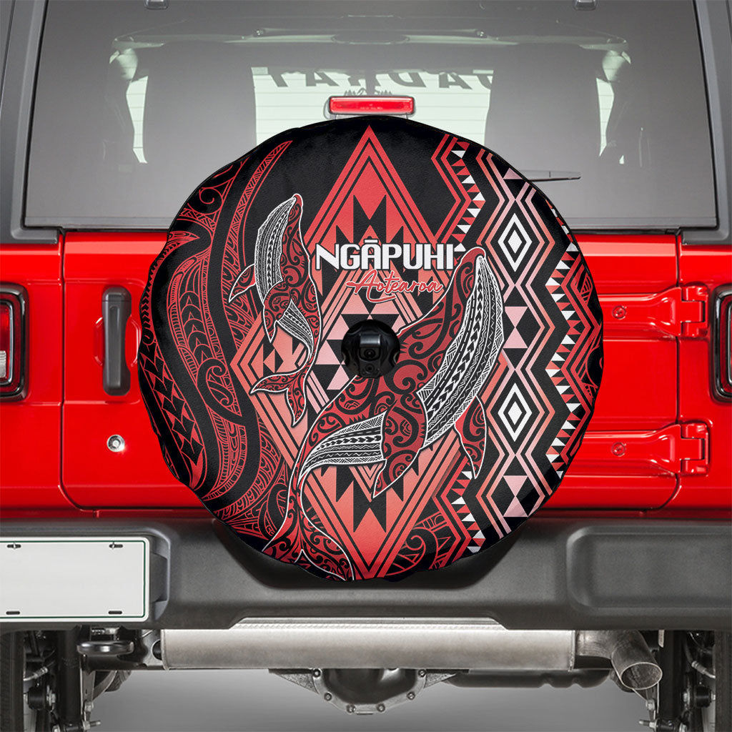 Aotearoa Iwi Ngapuhi Spare Tire Cover NZ Maori Humpback Whale Taniko Motifs LT14 - Polynesian Pride