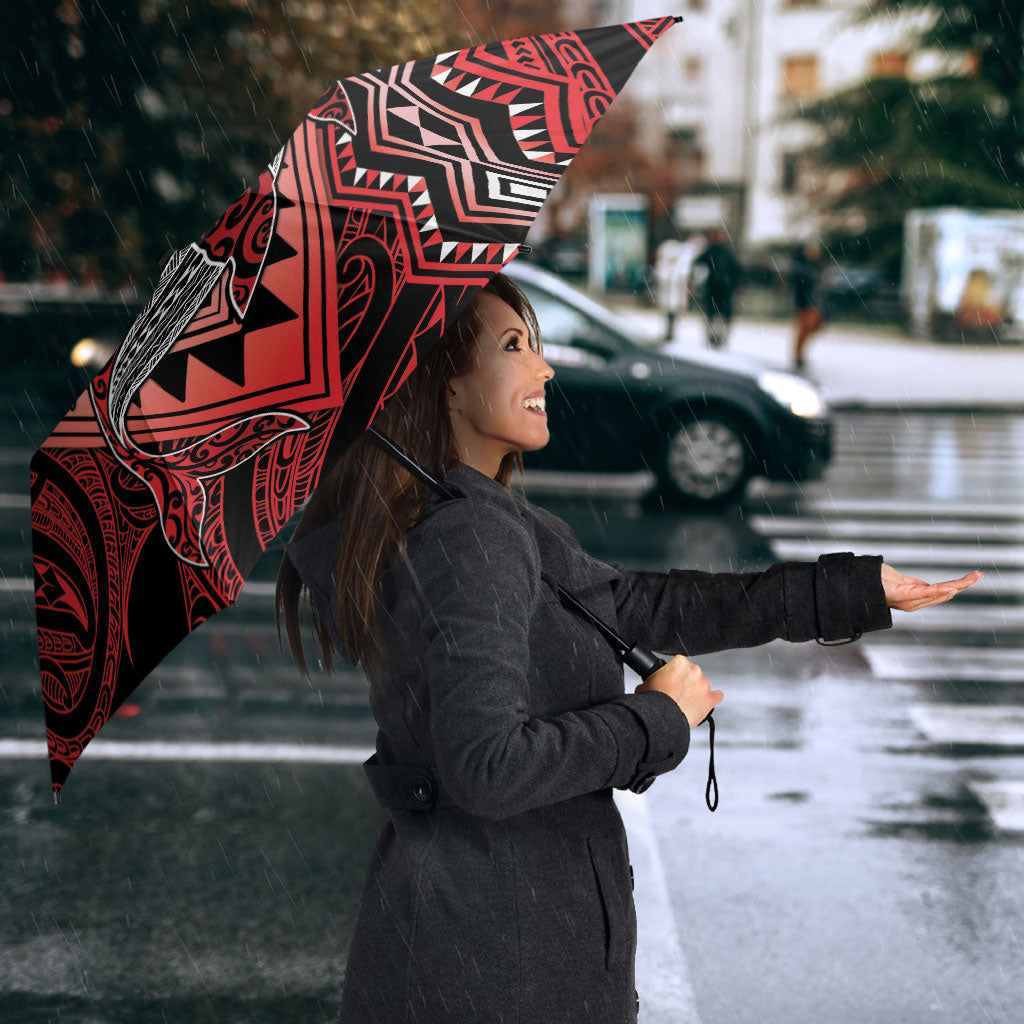 Aotearoa Iwi Ngapuhi Umbrella NZ Maori Humpback Whale Taniko Motifs LT14 - Polynesian Pride
