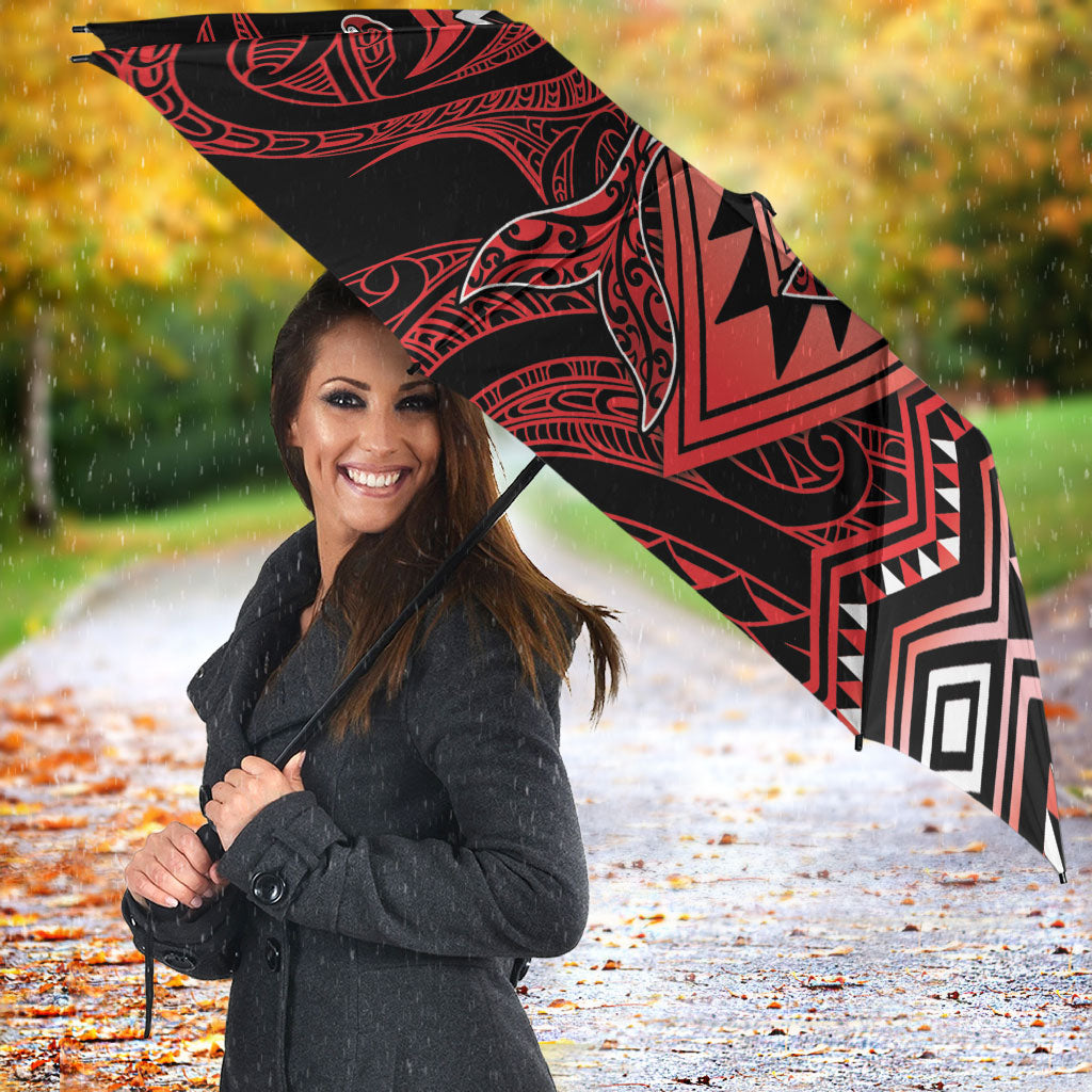 Aotearoa Iwi Ngapuhi Umbrella NZ Maori Humpback Whale Taniko Motifs LT14 - Polynesian Pride