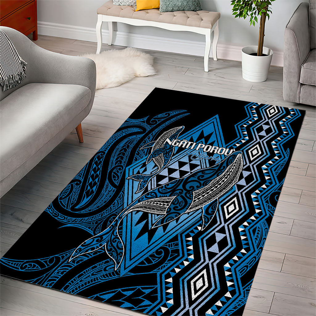 Aotearoa Iwi Ngati Porou Area Rug NZ Maori Humpback Whale Taniko Motifs LT14 - Polynesian Pride