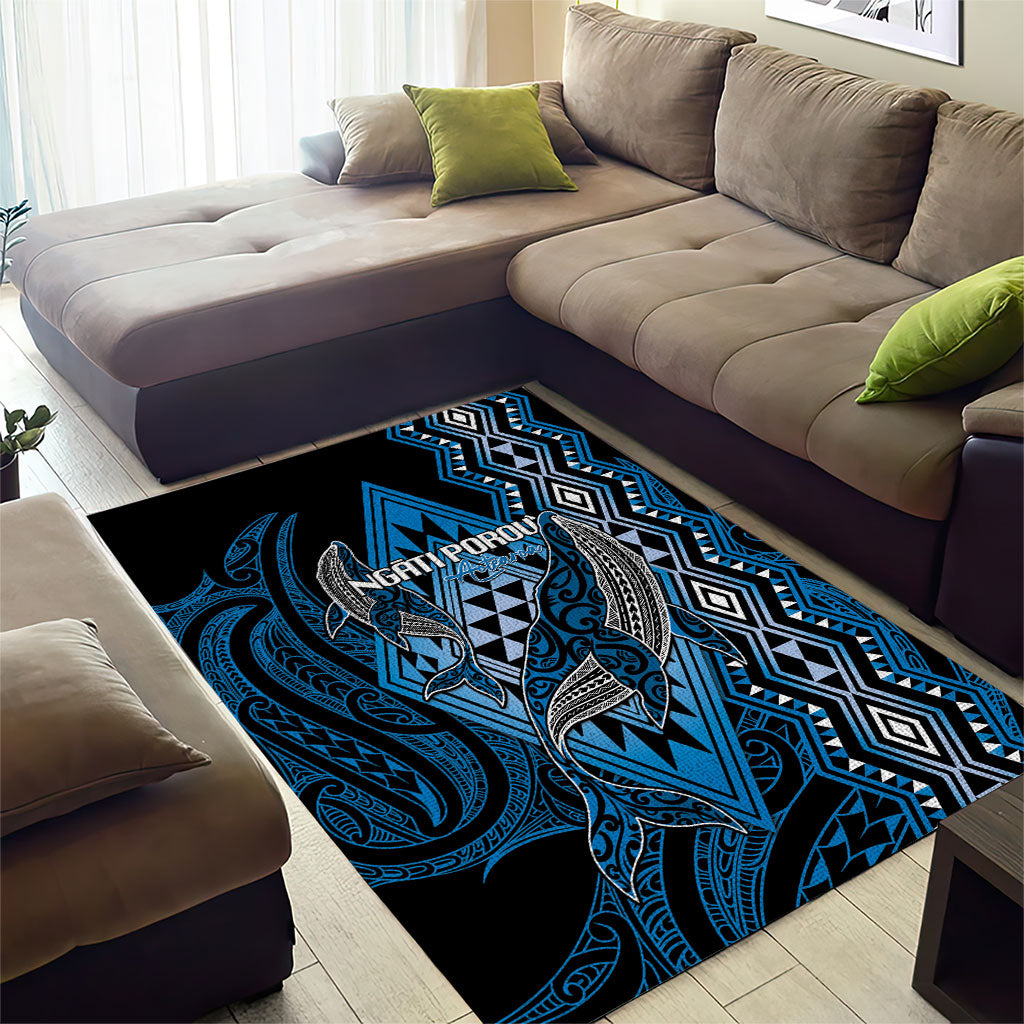 Aotearoa Iwi Ngati Porou Area Rug NZ Maori Humpback Whale Taniko Motifs LT14 - Polynesian Pride