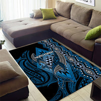 Aotearoa Iwi Ngati Porou Area Rug NZ Maori Humpback Whale Taniko Motifs LT14 - Polynesian Pride