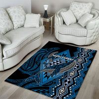 Aotearoa Iwi Ngati Porou Area Rug NZ Maori Humpback Whale Taniko Motifs LT14 - Polynesian Pride