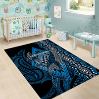Aotearoa Iwi Ngati Porou Area Rug NZ Maori Humpback Whale Taniko Motifs LT14 - Polynesian Pride