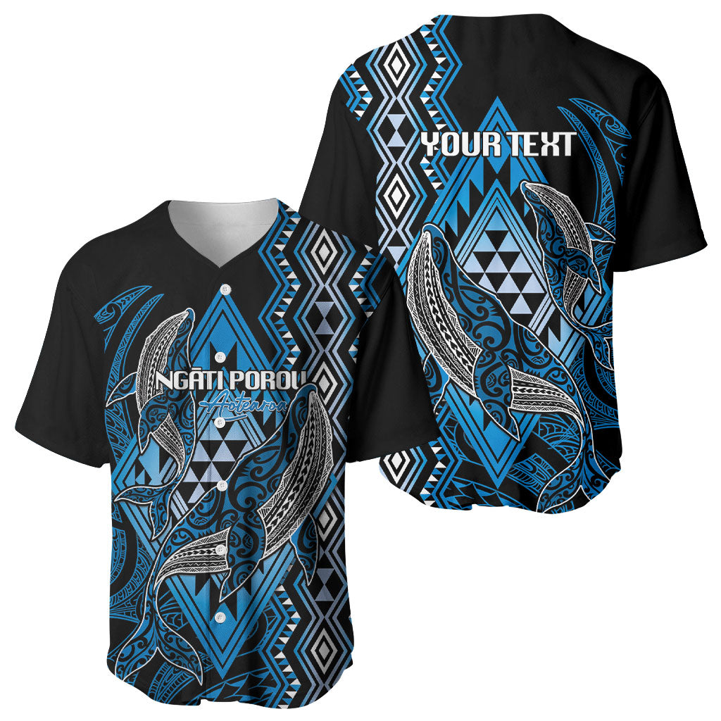 Aotearoa Iwi Ngati Porou Personalised Baseball Jersey NZ Maori Humpback Whale Taniko Motifs LT14 - Polynesian Pride