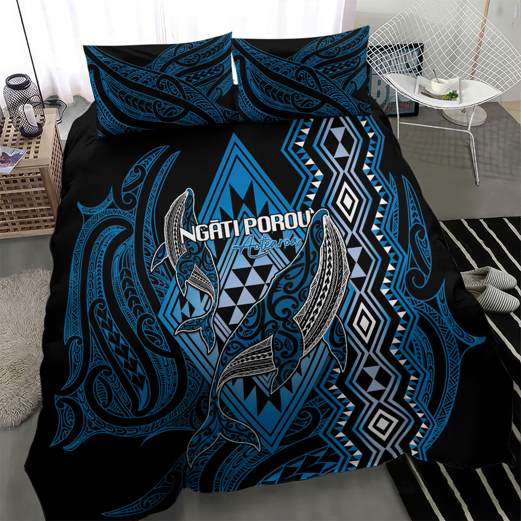 Aotearoa Iwi Ngati Porou Bedding Set NZ Maori Humpback Whale Taniko Motifs LT14 - Polynesian Pride
