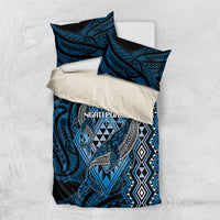 Aotearoa Iwi Ngati Porou Bedding Set NZ Maori Humpback Whale Taniko Motifs LT14 US Twin 172cm x 218cm Blue - Polynesian Pride