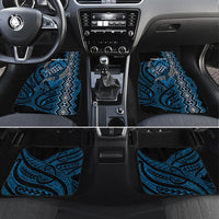 Aotearoa Iwi Ngati Porou Personalised Car Mats NZ Maori Humpback Whale Taniko Motifs LT14 Set 4pcs Blue - Polynesian Pride