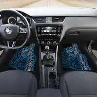 Aotearoa Iwi Ngati Porou Personalised Car Mats NZ Maori Humpback Whale Taniko Motifs LT14 Set 2pcs - Front Blue - Polynesian Pride