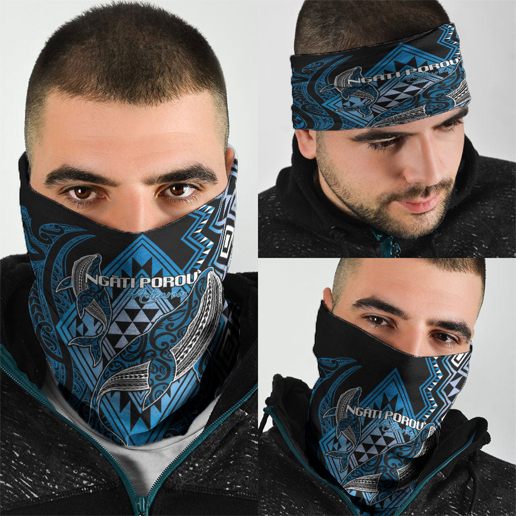 Aotearoa Iwi Ngati Porou Neck Gaiter NZ Maori Humpback Whale Taniko Motifs LT14 - Polynesian Pride