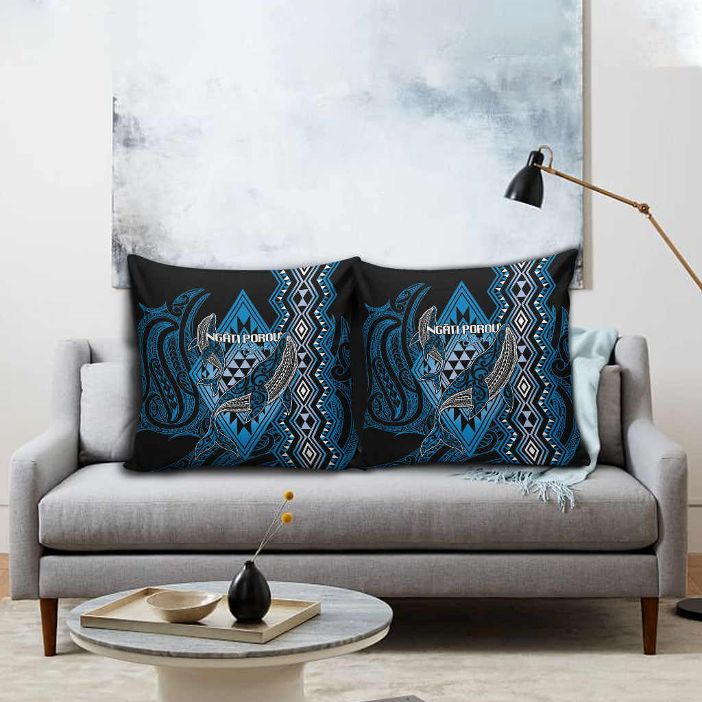 Aotearoa Iwi Ngati Porou Pillow Cover NZ Maori Humpback Whale Taniko Motifs LT14 - Polynesian Pride