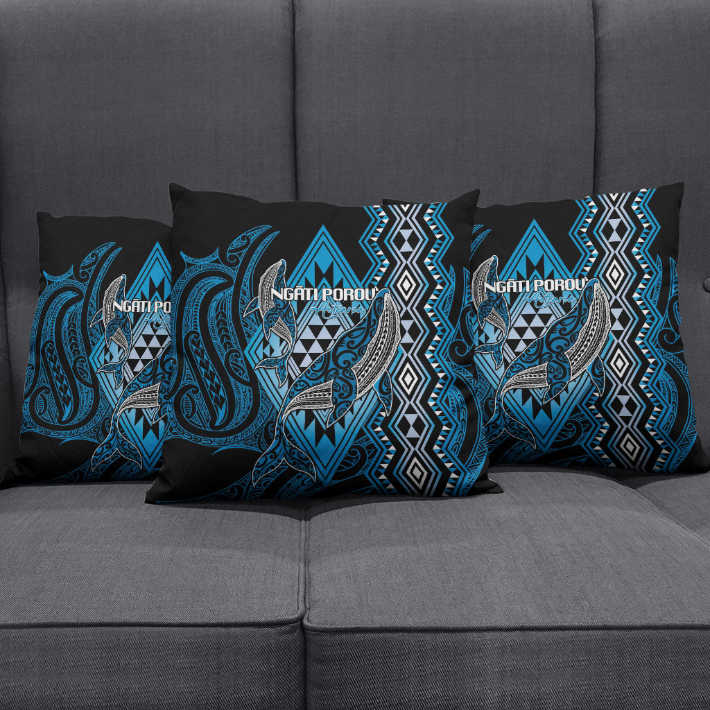 Aotearoa Iwi Ngati Porou Pillow Cover NZ Maori Humpback Whale Taniko Motifs LT14 - Polynesian Pride