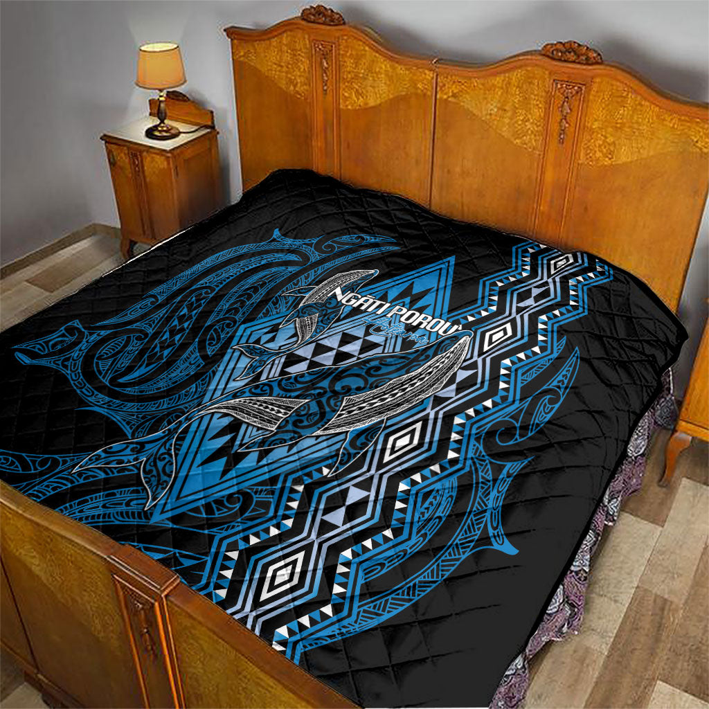 Aotearoa Iwi Ngati Porou Quilt NZ Maori Humpback Whale Taniko Motifs LT14 - Polynesian Pride