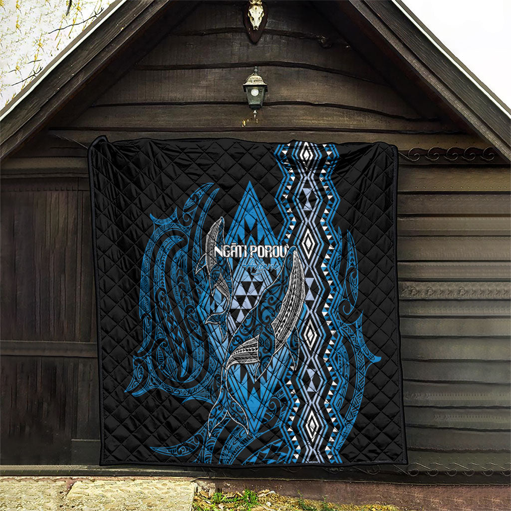 Aotearoa Iwi Ngati Porou Quilt NZ Maori Humpback Whale Taniko Motifs LT14 - Polynesian Pride