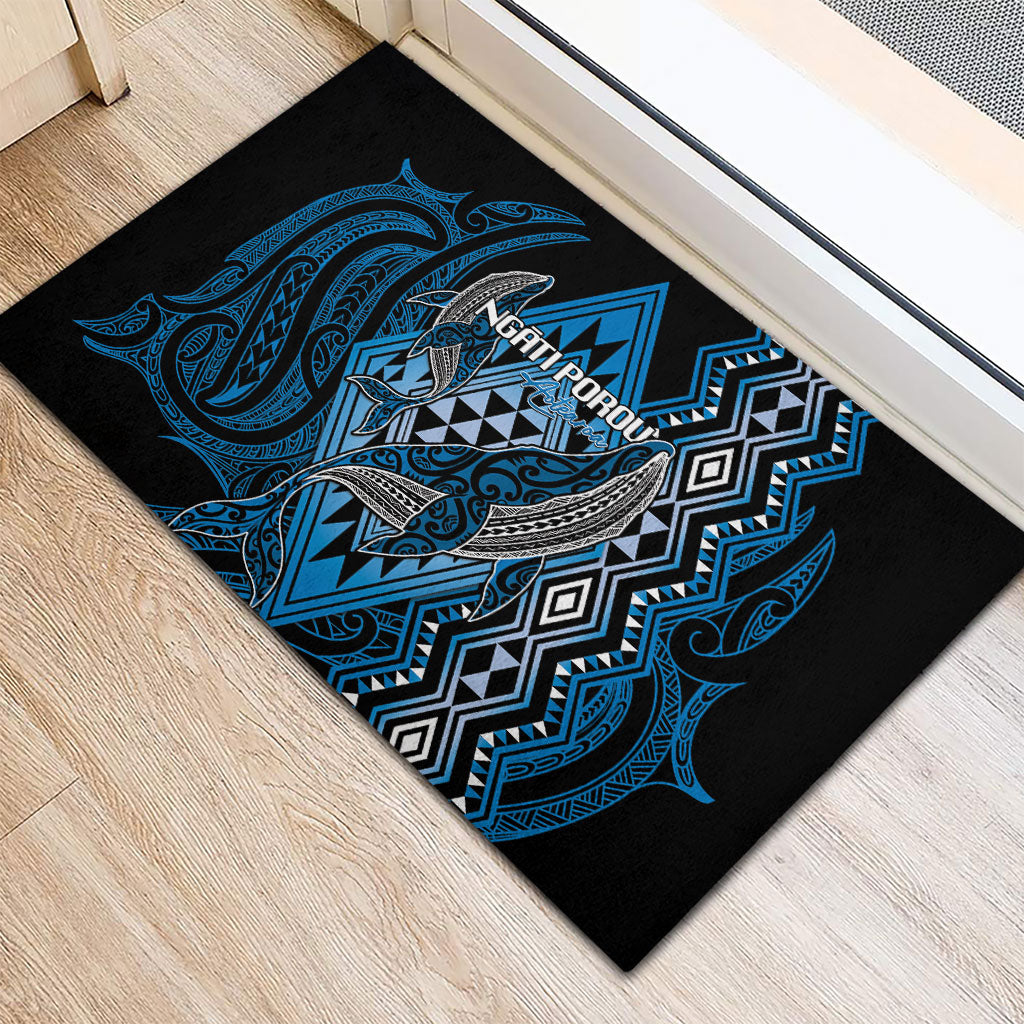 Aotearoa Iwi Ngati Porou Rubber Doormat NZ Maori Humpback Whale Taniko Motifs LT14 - Polynesian Pride