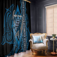 Aotearoa Iwi Ngati Porou Window Curtain NZ Maori Humpback Whale Taniko Motifs LT14 - Polynesian Pride