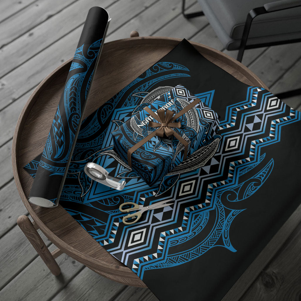 Aotearoa Iwi Ngati Porou Wrapping Paper NZ Maori Humpback Whale Taniko Motifs LT14 - Polynesian Pride
