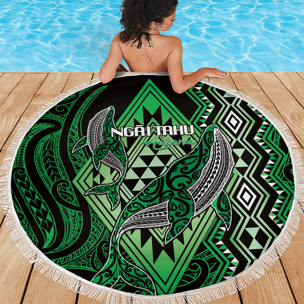Aotearoa Iwi Ngai Tahu Beach Blanket NZ Maori Humpback Whale Taniko Motifs LT14 - Polynesian Pride