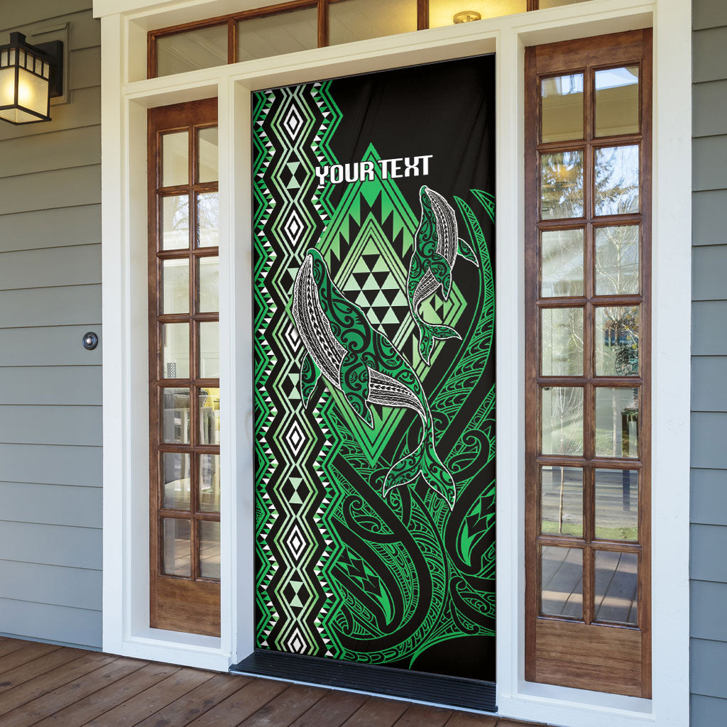 Aotearoa Iwi Ngai Tahu Personalised Door Cover NZ Maori Humpback Whale Taniko Motifs LT14 - Polynesian Pride