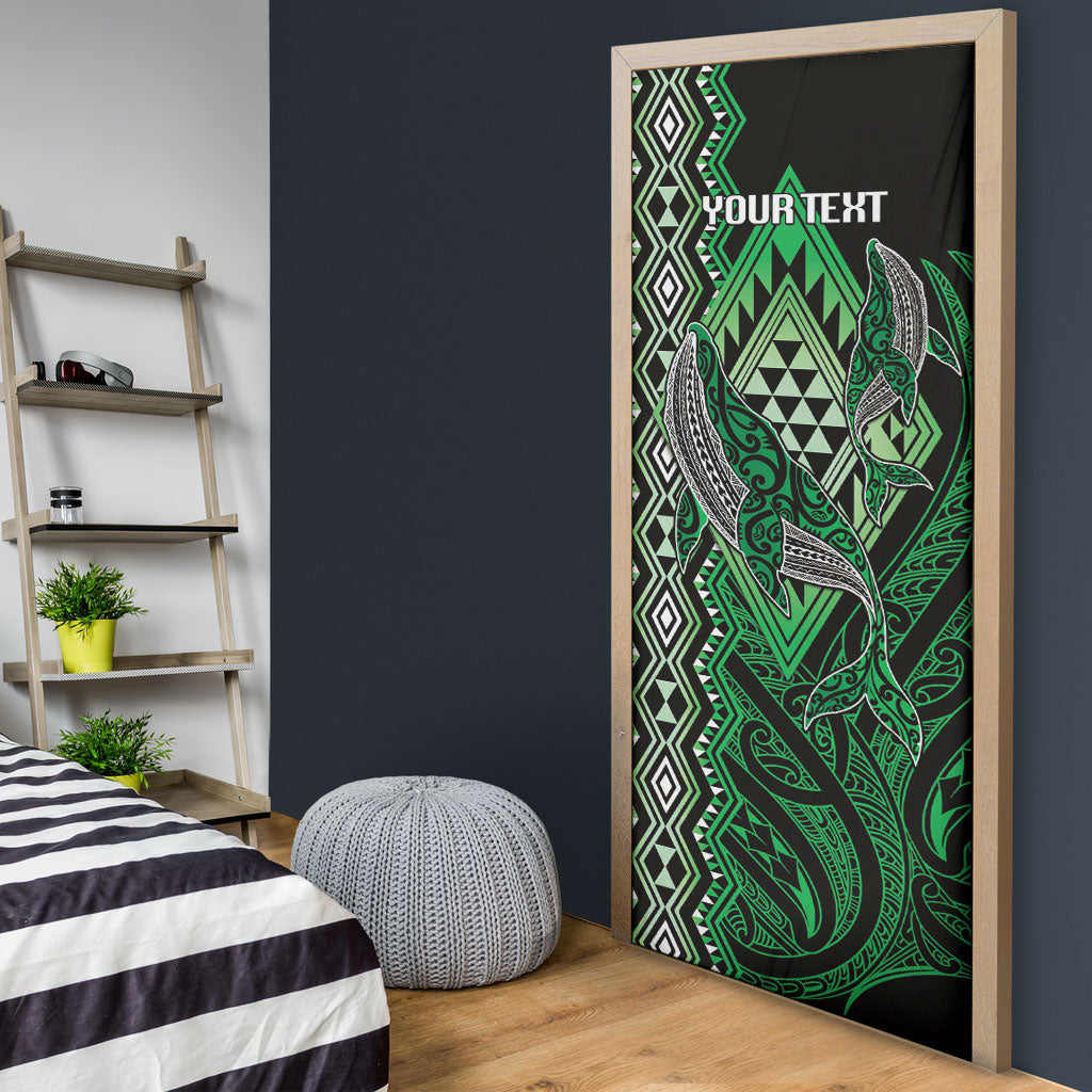 Aotearoa Iwi Ngai Tahu Personalised Door Cover NZ Maori Humpback Whale Taniko Motifs LT14 - Polynesian Pride