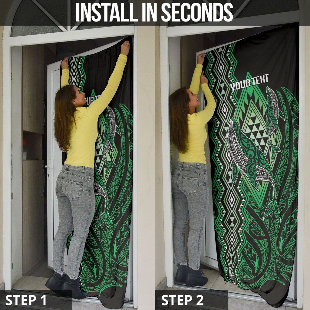 Aotearoa Iwi Ngai Tahu Personalised Door Cover NZ Maori Humpback Whale Taniko Motifs LT14 - Polynesian Pride