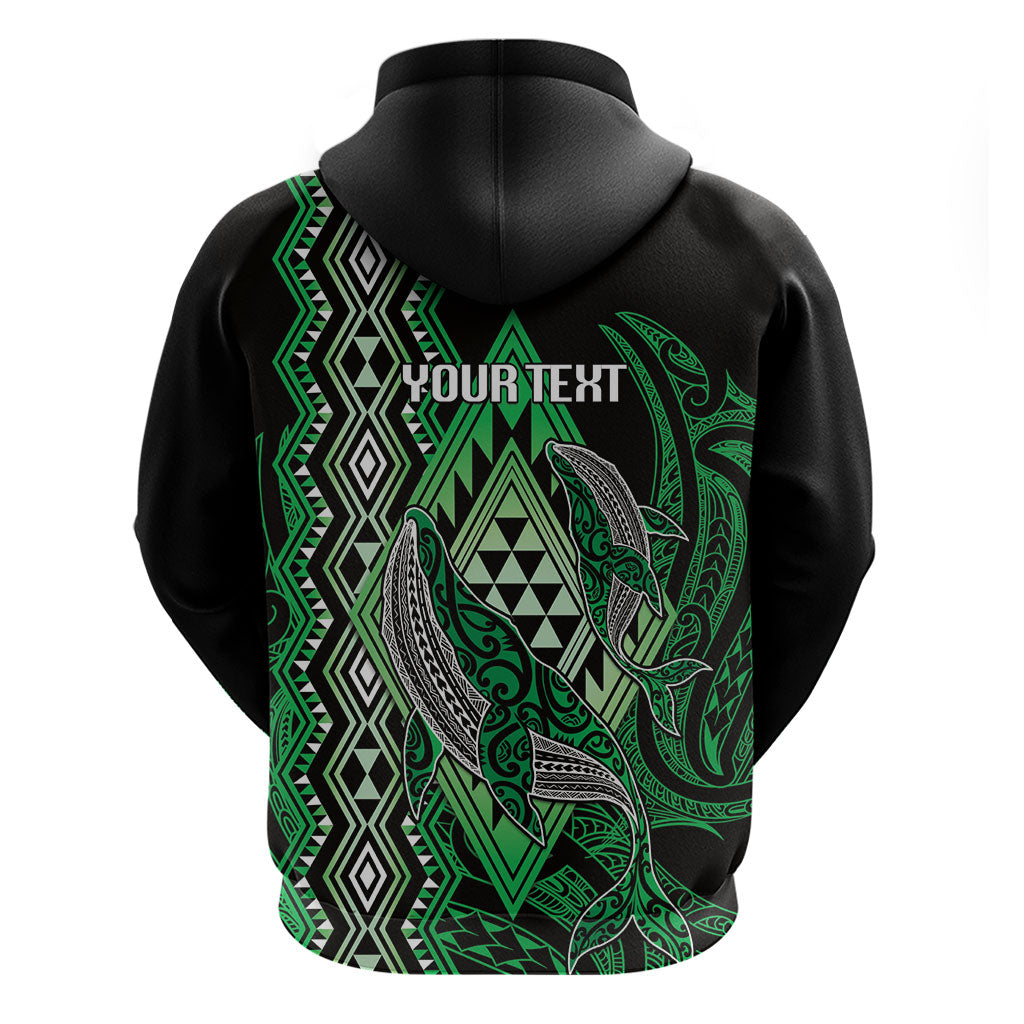 Aotearoa Iwi Ngai Tahu Personalised Hoodie NZ Maori Humpback Whale Taniko Motifs LT14 - Polynesian Pride