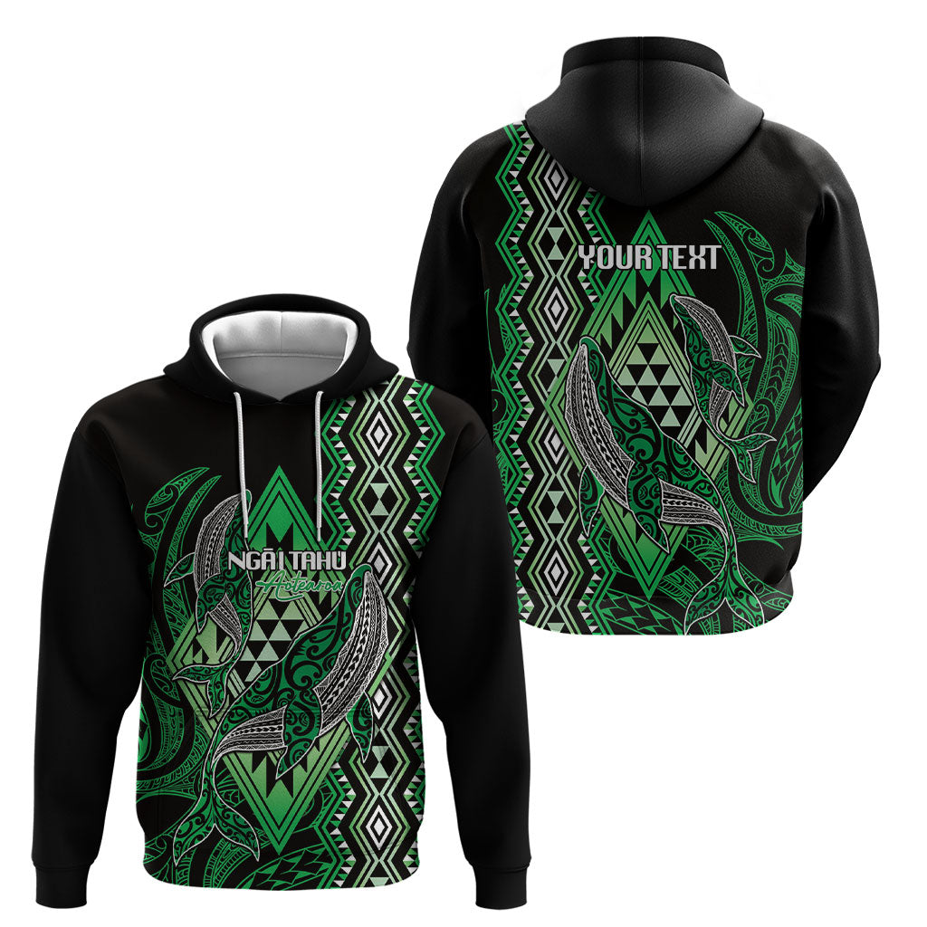 Aotearoa Iwi Ngai Tahu Personalised Hoodie NZ Maori Humpback Whale Taniko Motifs LT14 - Polynesian Pride