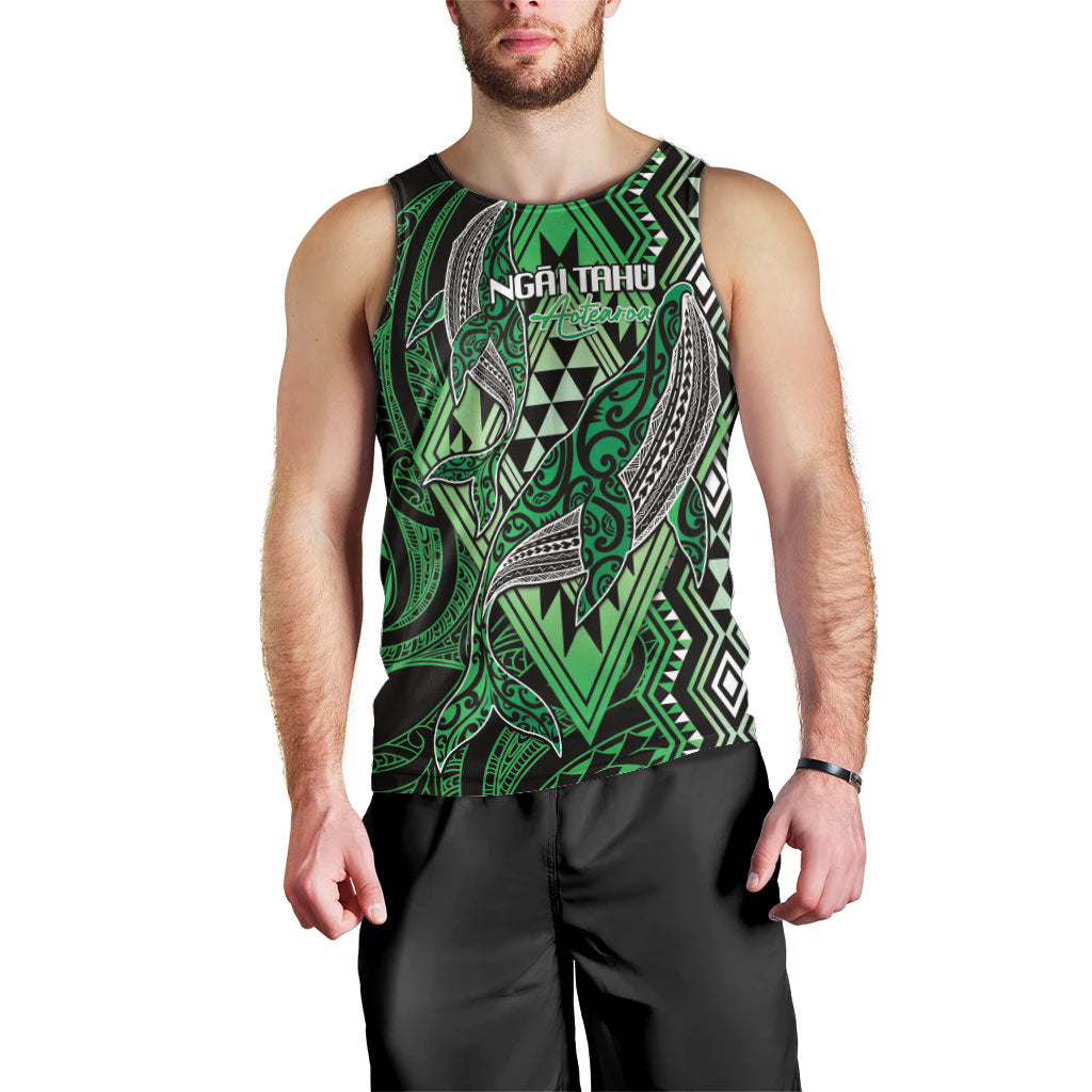 Aotearoa Iwi Ngai Tahu Personalised Men Tank Top NZ Maori Humpback Whale Taniko Motifs LT14 - Polynesian Pride