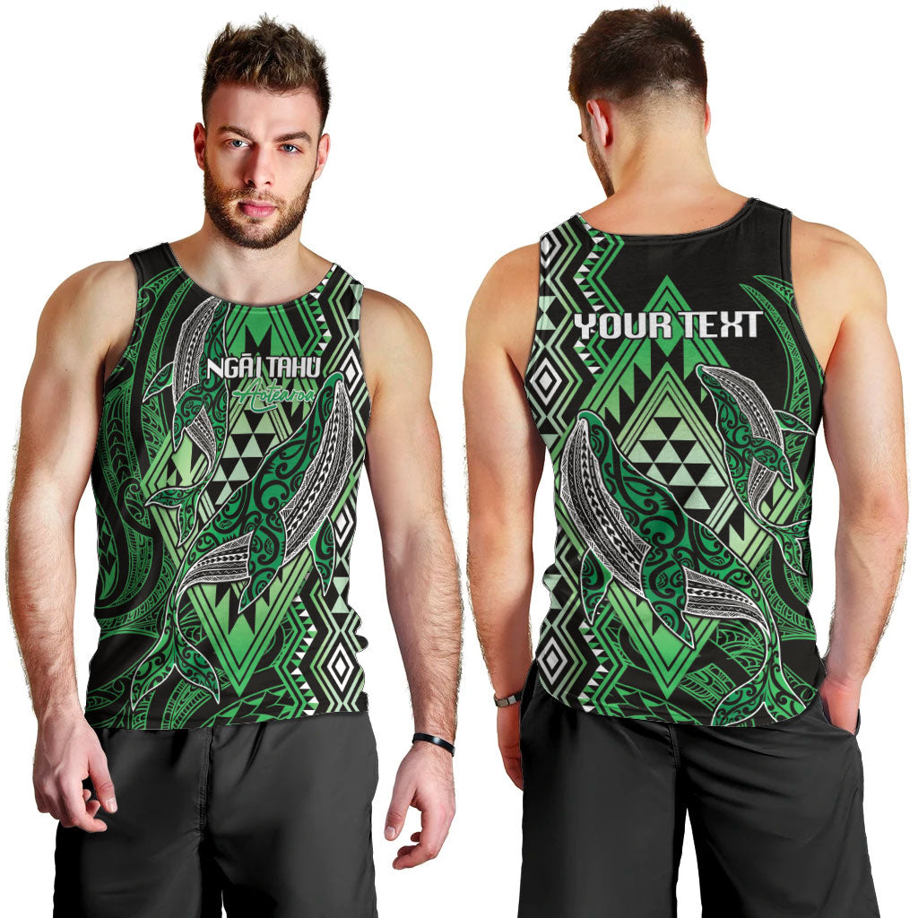 Aotearoa Iwi Ngai Tahu Personalised Men Tank Top NZ Maori Humpback Whale Taniko Motifs LT14 - Polynesian Pride