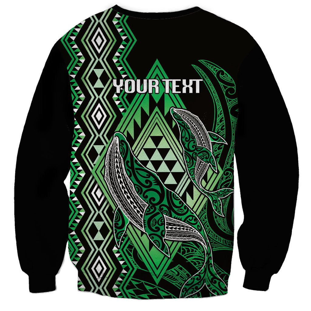 Aotearoa Iwi Ngai Tahu Personalised Sweatshirt NZ Maori Humpback Whale Taniko Motifs LT14 - Polynesian Pride