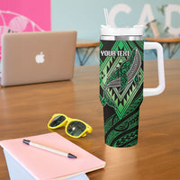 Aotearoa Iwi Ngai Tahu Personalised Tumbler With Handle NZ Maori Humpback Whale Taniko Motifs LT14 - Polynesian Pride