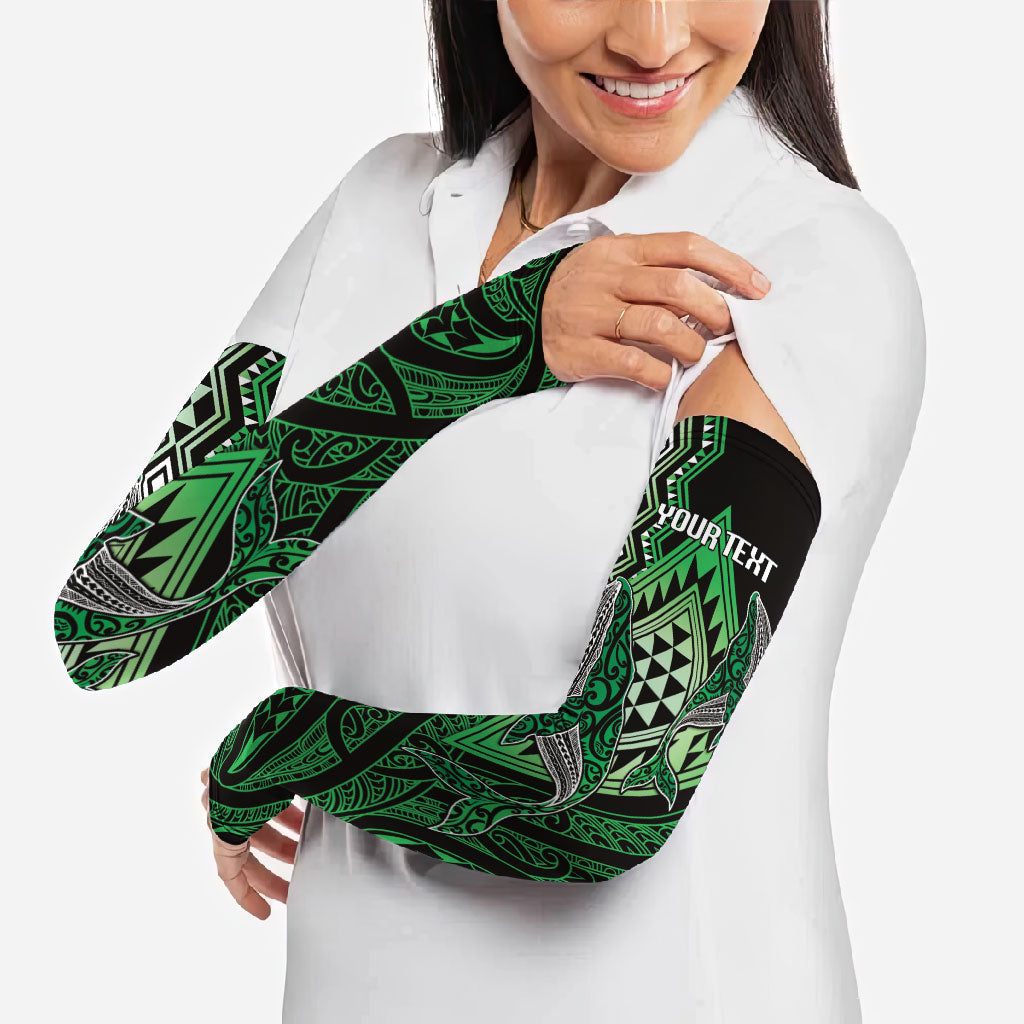Aotearoa Iwi Ngati Pikiao Personalised Arm Sleeves NZ Maori Humpback Whale Taniko Motifs LT14 - Polynesian Pride