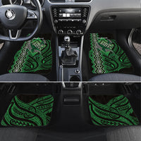 Aotearoa Iwi Ngati Pikiao Personalised Car Mats NZ Maori Humpback Whale Taniko Motifs LT14 Set 4pcs Green - Polynesian Pride