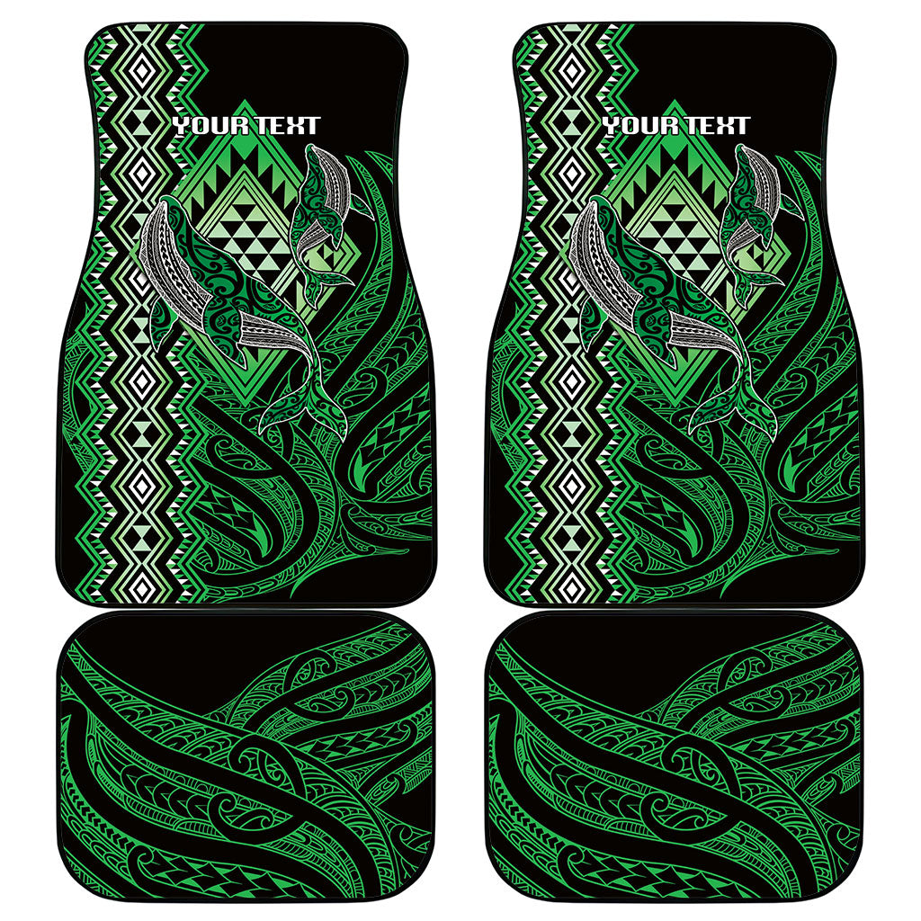Aotearoa Iwi Ngati Pikiao Personalised Car Mats NZ Maori Humpback Whale Taniko Motifs LT14 - Polynesian Pride