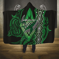 Aotearoa Iwi Ngati Pikiao Hooded Blanket NZ Maori Humpback Whale Taniko Motifs LT14 - Polynesian Pride