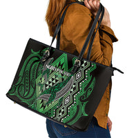 Aotearoa Iwi Ngati Pikiao Leather Tote Bag NZ Maori Humpback Whale Taniko Motifs LT14 - Polynesian Pride