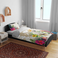 New Zealand Cacatua Galerita Bedding Set Aotearoa Cockatoo Tropical Flowers LT14 - Polynesian Pride