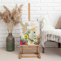 New Zealand Cacatua Galerita Canvas Wall Art Aotearoa Cockatoo Tropical Flowers LT14 - Polynesian Pride