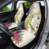 New Zealand Cacatua Galerita Car Seat Cover Aotearoa Cockatoo Tropical Flowers LT14 - Polynesian Pride