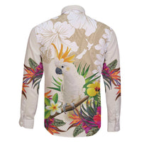 New Zealand Cacatua Galerita Family Matching Tank Maxi Dress and Hawaiian Shirt Aotearoa Cockatoo Tropical Flowers LT14 - Polynesian Pride