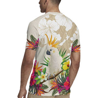 New Zealand Cacatua Galerita Rugby Jersey Aotearoa Cockatoo Tropical Flowers LT14 - Polynesian Pride