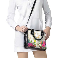 New Zealand Cacatua Galerita Shoulder Handbag Aotearoa Cockatoo Tropical Flowers LT14 - Polynesian Pride