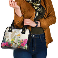 New Zealand Cacatua Galerita Shoulder Handbag Aotearoa Cockatoo Tropical Flowers LT14 - Polynesian Pride