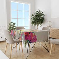 New Zealand Cacatua Galerita Tablecloth Aotearoa Cockatoo Tropical Flowers LT14 - Polynesian Pride