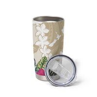 New Zealand Cacatua Galerita Tumbler Cup Aotearoa Cockatoo Tropical Flowers LT14 - Polynesian Pride
